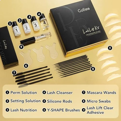 GOLLEE Lash Lift Kit & Brow Lamination Kit - Professional Eyelash Perm Kit for Semi-Permanent Curling, Easy for Beginners, Salon-Quality Results at Home Avelisse