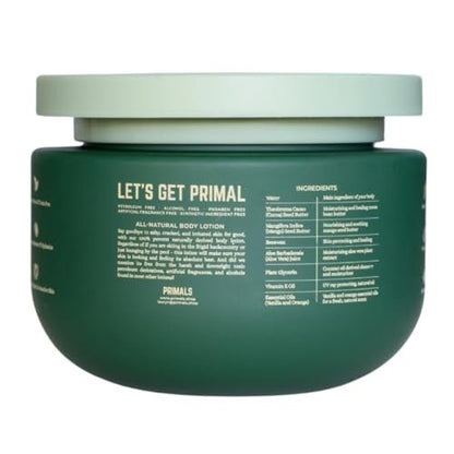 PRIMALS All Natural Body Lotion - Cocoa Butter & Mango Butter - 100% Naturally Derived Ingredients - Alcohol Free, Artificial Fragrance Free, Paraben Free, Petroleum Derivative Free - 8.45 oz Avelisse