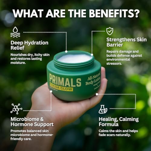 PRIMALS All Natural Body Lotion - Cocoa Butter & Mango Butter - 100% Naturally Derived Ingredients - Alcohol Free, Artificial Fragrance Free, Paraben Free, Petroleum Derivative Free - 8.45 oz Avelisse