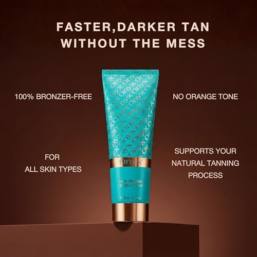 Onyx Strongest Dark Tanning Accelerator Lotion - Indoor & Outdoor Tan Enhancer, Super Moisturizing, Tropical Scent, No-SPF, 8.5 Fl Oz Avelisse