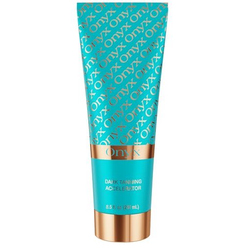 Onyx Strongest Dark Tanning Accelerator Lotion - Indoor & Outdoor Tan Enhancer, Super Moisturizing, Tropical Scent, No-SPF, 8.5 Fl Oz Avelisse