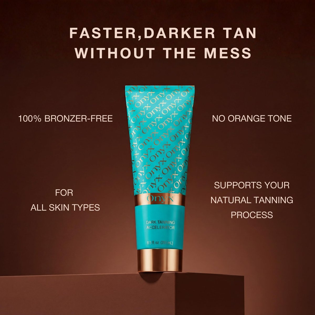 Onyx Strongest Dark Tanning Accelerator Lotion - Indoor & Outdoor Tan Enhancer, Super Moisturizing, Tropical Scent, No-SPF, 8.5 Fl Oz Avelisse