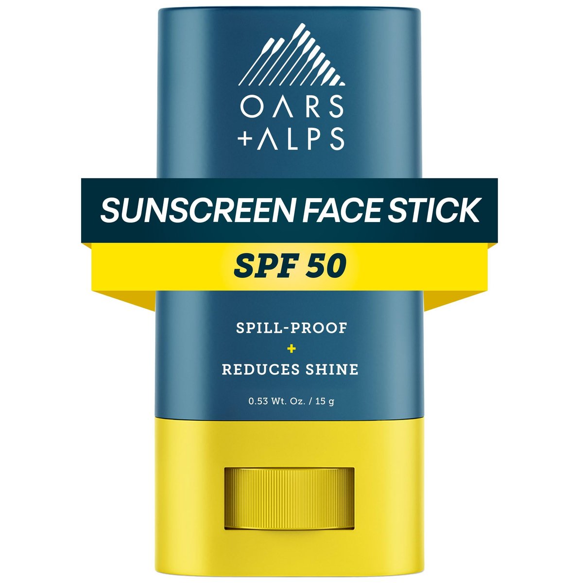 Oars + Alps Matte Face Sunscreen Stick SPF 50 – Fragrance Free, Water & Sweat Resistant, Travel Size Avelisse