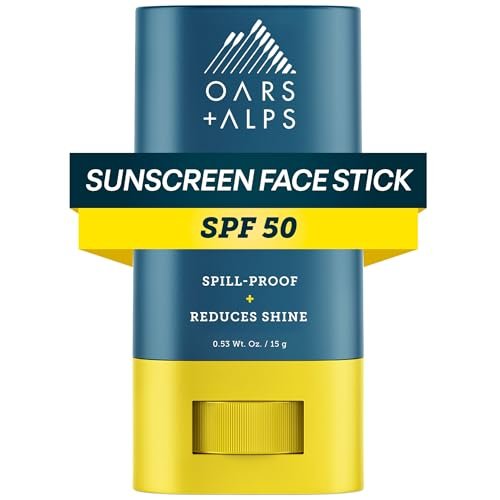 Oars + Alps Matte Face Sunscreen Stick SPF 50 – Fragrance Free, Water & Sweat Resistant, Travel Size Avelisse
