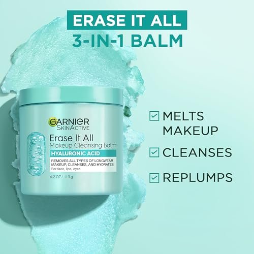Garnier Erase It All Makeup Cleansing Balm with Hyaluronic Acid, Replumping Facial Cleanser and Makeup Remover, 4.2 Oz - görsel 4