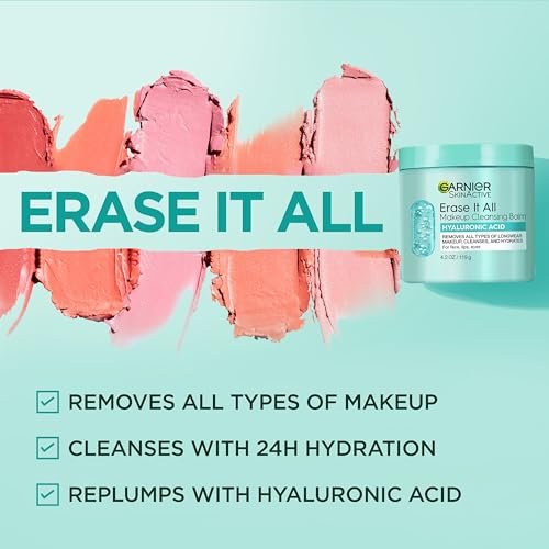 Garnier Erase It All Makeup Cleansing Balm with Hyaluronic Acid, Replumping Facial Cleanser and Makeup Remover, 4.2 Oz - görsel 10