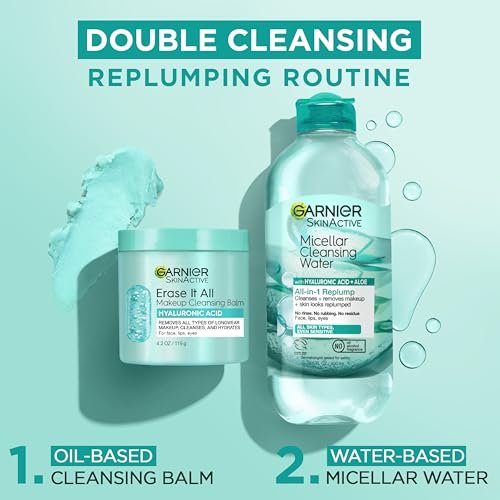 Garnier Erase It All Makeup Cleansing Balm with Hyaluronic Acid, Replumping Facial Cleanser and Makeup Remover, 4.2 Oz - görsel 6