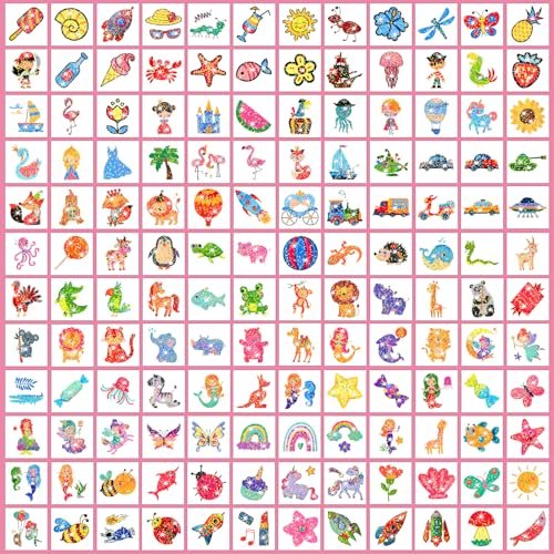 Partywind 408 Glitter Styles Kids Temporary Tattoos – Individually Wrapped Tattoo Stickers for Party Goodie Bag Stuffers, Birthday Party Supplies & Favors for Children Games - görsel 6