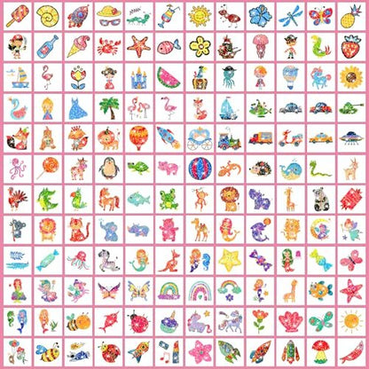 Partywind 408 Glitter Styles Kids Temporary Tattoos – Individually Wrapped Tattoo Stickers for Party Goodie Bag Stuffers, Birthday Party Supplies & Favors for Children Games
