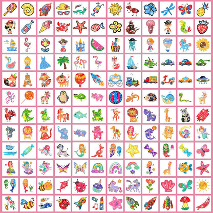 Partywind 408 Glitter Styles Kids Temporary Tattoos – Individually Wrapped Tattoo Stickers for Party Goodie Bag Stuffers, Birthday Party Supplies & Favors for Children Games