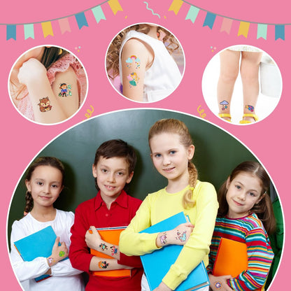 Partywind 408 Glitter Styles Kids Temporary Tattoos – Individually Wrapped Tattoo Stickers for Party Goodie Bag Stuffers, Birthday Party Supplies & Favors for Children Games