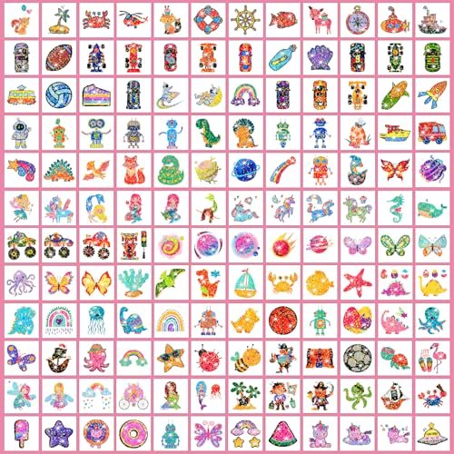 Partywind 408 Glitter Styles Kids Temporary Tattoos – Individually Wrapped Tattoo Stickers for Party Goodie Bag Stuffers, Birthday Party Supplies & Favors for Children Games - görsel 8