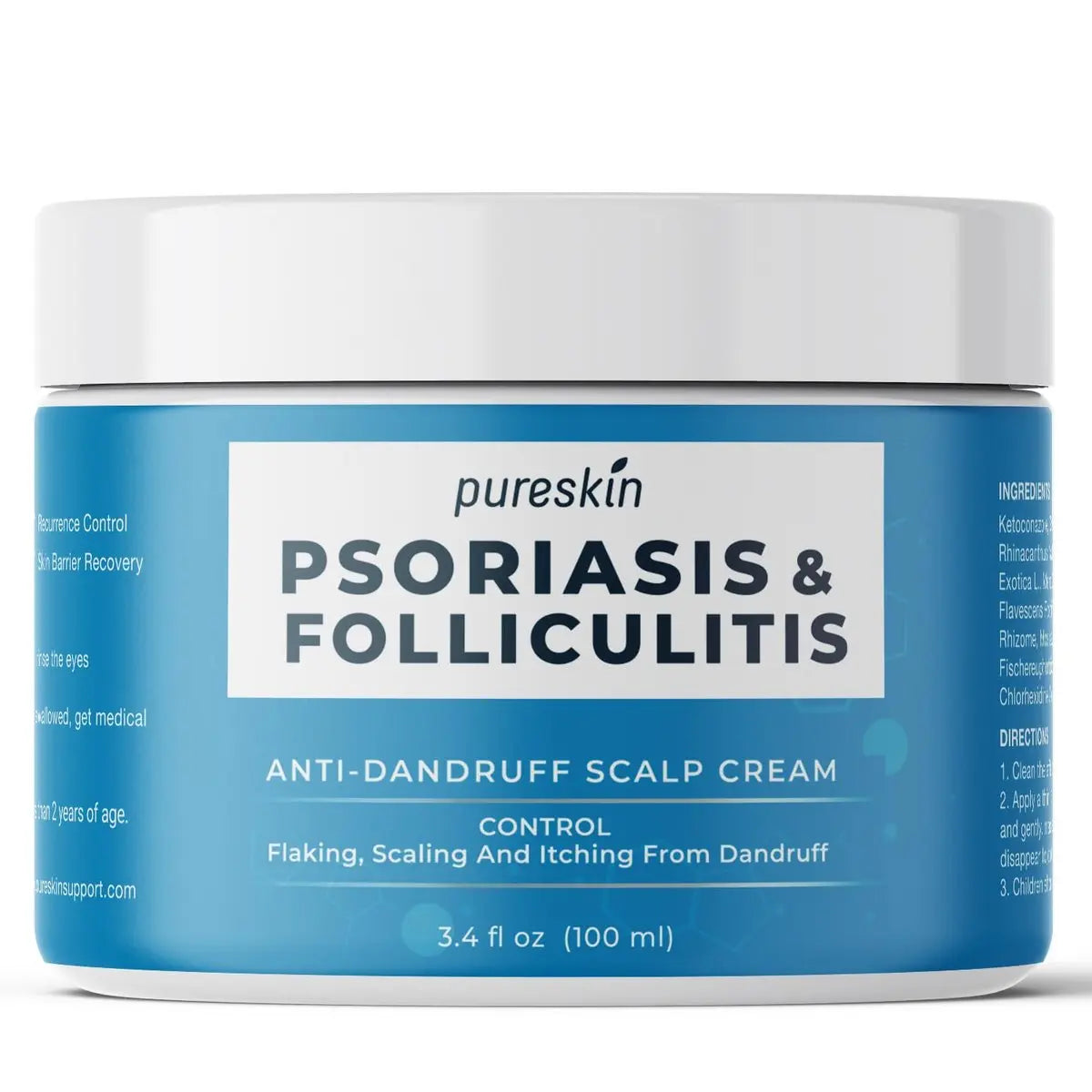 PURESKIN Scalp Cream for Psoriasis & Folliculitis – Herbal Relief for Itching & Flaking, 3.4 Oz Avelisse