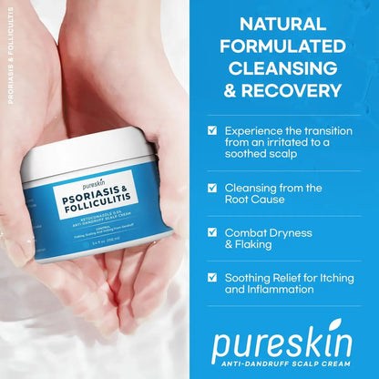 PURESKIN Scalp Cream for Psoriasis & Folliculitis – Herbal Relief for Itching & Flaking, 3.4 Oz Avelisse