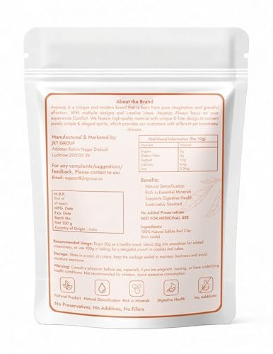 AEJESOP Red Clay - Natural Edible Clay Chunks, Food Grade, 3.5 oz (100 g) - görsel 4
