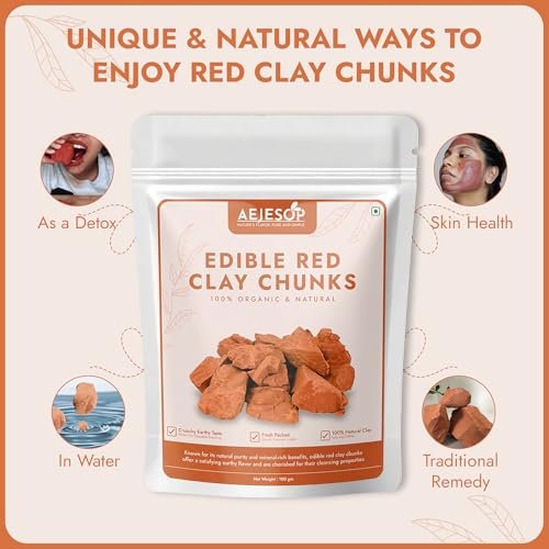 AEJESOP Red Clay - Natural Edible Clay Chunks, Food Grade, 3.5 oz (100 g) - görsel 9