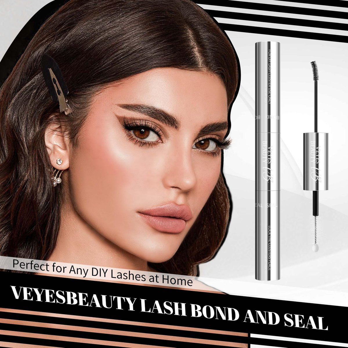 VEYESBEAUTY Lash Bond and Seal Waterproof 2 in 1 Cluster Lash Glue for Eyelash Extensions - Long Lasting Strong Hold Individual Eyelash Glue for DIY Lash Extensions at Home (7ml+7ml) - görsel 11