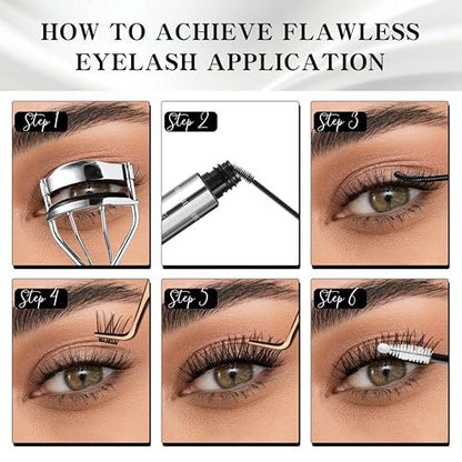 VEYESBEAUTY Lash Bond and Seal Waterproof 2 in 1 Cluster Lash Glue for Eyelash Extensions - Long Lasting Strong Hold Individual Eyelash Glue for DIY Lash Extensions at Home (7ml+7ml)