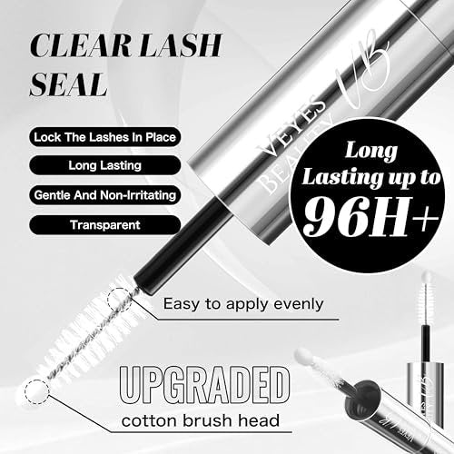 VEYESBEAUTY Lash Bond and Seal Waterproof 2 in 1 Cluster Lash Glue for Eyelash Extensions - Long Lasting Strong Hold Individual Eyelash Glue for DIY Lash Extensions at Home (7ml+7ml) - görsel 8