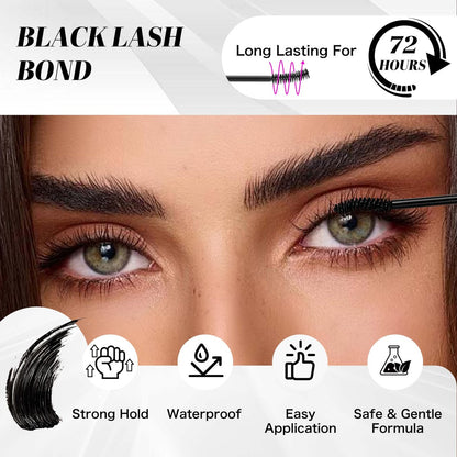 VEYESBEAUTY Lash Bond and Seal Waterproof 2 in 1 Cluster Lash Glue for Eyelash Extensions - Long Lasting Strong Hold Individual Eyelash Glue for DIY Lash Extensions at Home (7ml+7ml)