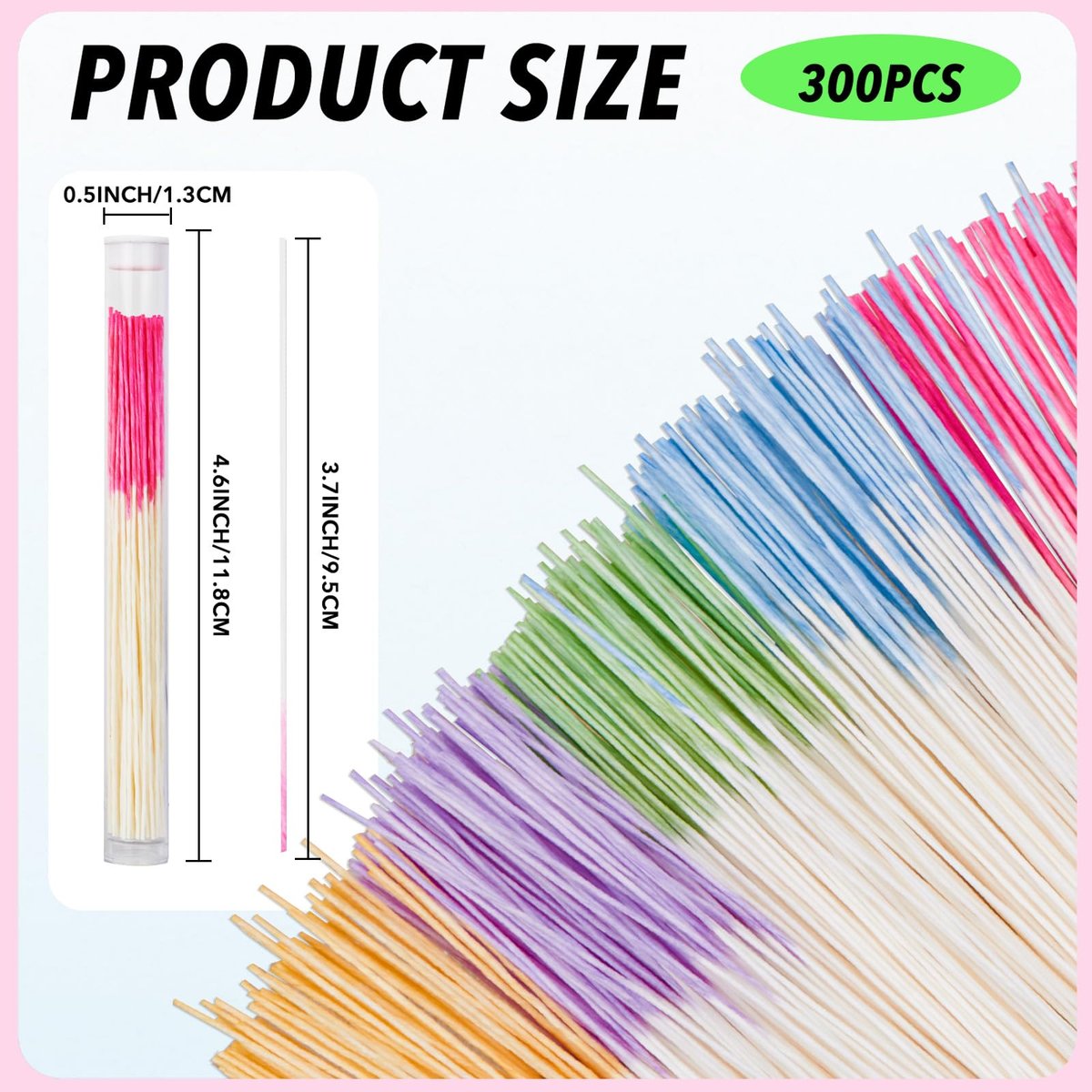 opasyo Ear Hole Cleaner 300-Pack | Disposable Piercing Cleaner Floss in 5 Colors | Earring Hole Care for All Genders - görsel 3