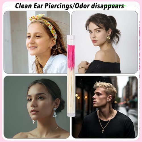 opasyo Ear Hole Cleaner 300-Pack | Disposable Piercing Cleaner Floss in 5 Colors | Earring Hole Care for All Genders - görsel 12