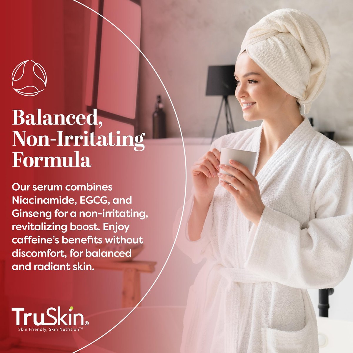TruSkin Caffeine Face & Eye Serum - Energizing 5% Caffeine Serum with EGCG Niacinamide Matcha and Ginseng - Improve Look of Under Eye Dark Circles and Puffiness, 1 fl oz Avelisse