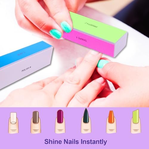 4-Way Nail Buffer Block (2 Pack) - 120/240/600/3000 Grit Nail File & Shine Buffer for Natural and Acrylic Nails - görsel 4