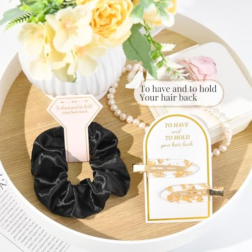 12 PCS Bridesmaid Proposal Gifts: Silk Satin Hair Clips & Scrunchies Set for Bridal Shower Wedding Favors - görsel 10