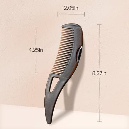 2-Pack Dandruff Comb: Scalp Sweep Detoxing Energy Comb for Scalp Cleaning, Exfoliation, Massage & Oil Buildup Removal – Plastic Hollow Tooth Hairbrush for Women, Men & Kids (Brown, Medium)