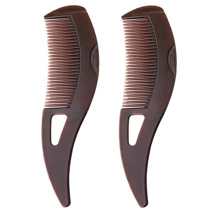 2-Pack Dandruff Comb: Scalp Sweep Detoxing Energy Comb for Scalp Cleaning, Exfoliation, Massage & Oil Buildup Removal – Plastic Hollow Tooth Hairbrush for Women, Men & Kids (Brown, Medium)
