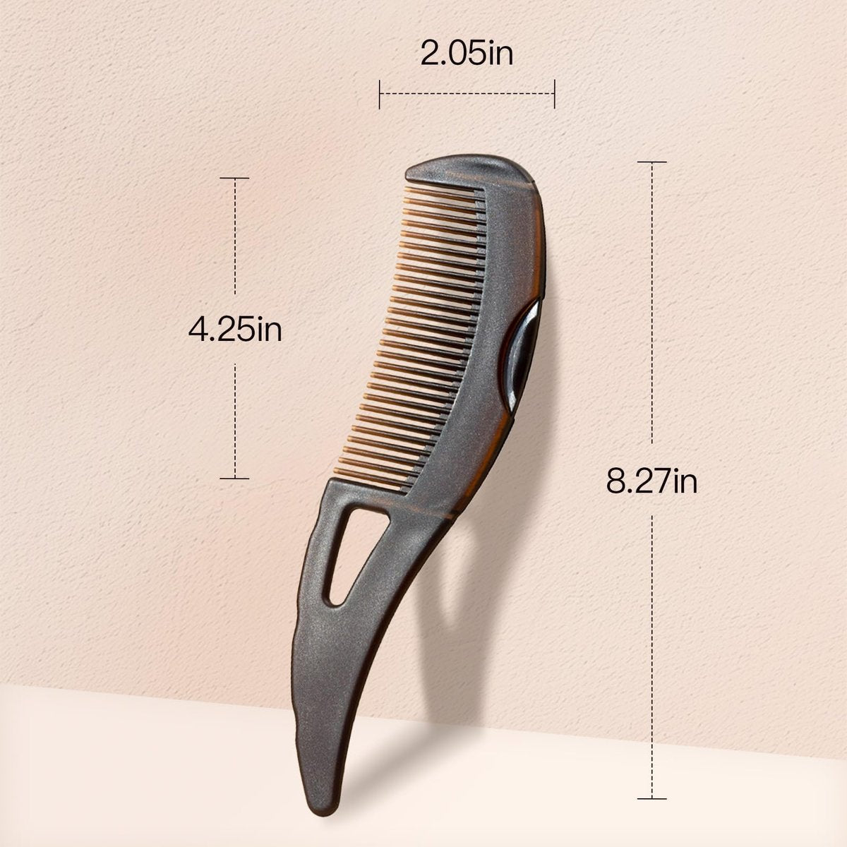 2-Pack Dandruff Comb: Scalp Sweep Detoxing Energy Comb for Scalp Cleaning, Exfoliation, Massage & Oil Buildup Removal – Plastic Hollow Tooth Hairbrush for Women, Men & Kids (Brown, Medium) - görsel 11