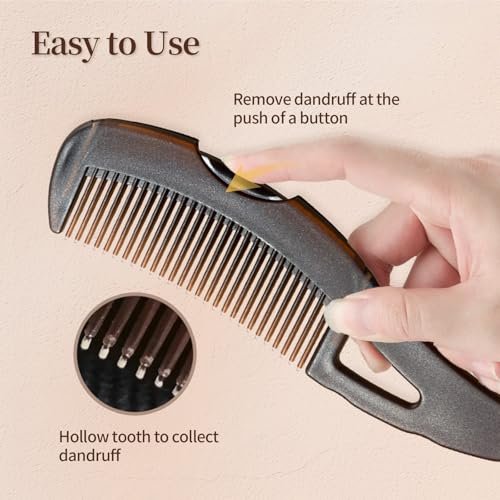 2-Pack Dandruff Comb: Scalp Sweep Detoxing Energy Comb for Scalp Cleaning, Exfoliation, Massage & Oil Buildup Removal – Plastic Hollow Tooth Hairbrush for Women, Men & Kids (Brown, Medium) - görsel 8