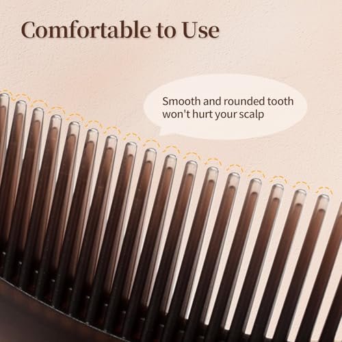 2-Pack Dandruff Comb: Scalp Sweep Detoxing Energy Comb for Scalp Cleaning, Exfoliation, Massage & Oil Buildup Removal – Plastic Hollow Tooth Hairbrush for Women, Men & Kids (Brown, Medium) - görsel 10
