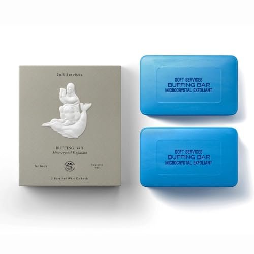 JIGME CALA Soft.Services Buffing Bar Microcrystal Exfoliating Body Bar for KP and Ingrown Hair (2 Pack, 7.5 oz) Avelisse