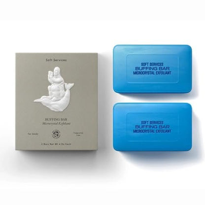 JIGME CALA Soft.Services Buffing Bar Microcrystal Exfoliating Body Bar for KP and Ingrown Hair (2 Pack, 7.5 oz) Avelisse