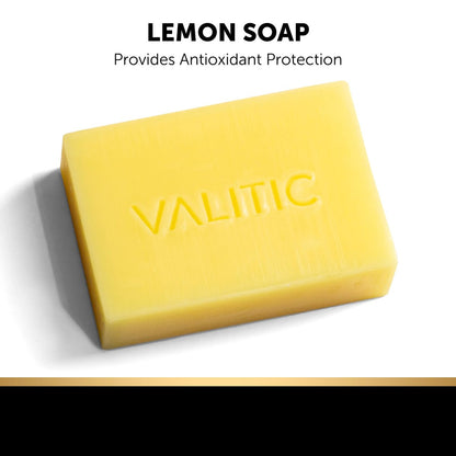 VALITIC Kojic Acid Soap Bars - Turmeric, Snail Mucin, Charcoal & Lemon - 4 Assorted Dark Spot Remover Soaps with Hyaluronic Acid, Vitamin C, Vitamin E & Shea Butter