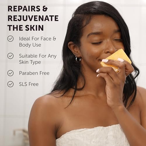 VALITIC Kojic Acid Soap Bars - Turmeric, Snail Mucin, Charcoal & Lemon - 4 Assorted Dark Spot Remover Soaps with Hyaluronic Acid, Vitamin C, Vitamin E & Shea Butter - görsel 16