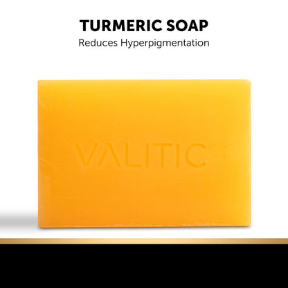 VALITIC Kojic Acid Soap Bars - Turmeric, Snail Mucin, Charcoal & Lemon - 4 Assorted Dark Spot Remover Soaps with Hyaluronic Acid, Vitamin C, Vitamin E & Shea Butter
