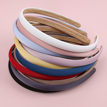 XIMA Solid Fabric Headbands for Women and Girls, 10mm Soft Satin Thin Non-Slip Hairbands - Set of 12 Multicolor Avelisse