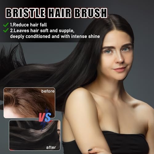 cobee 5-Piece Slick Back Hair Brush Set - Natural Boar Bristle Brush, Edge Control Brush, Teasing Comb & Wax Stick for Flyaways - Smooth Hair Parting & Styling Avelisse