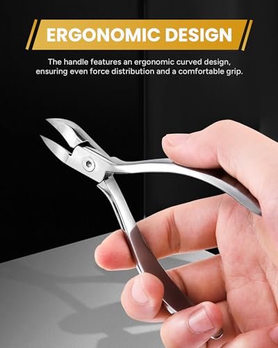 Tisojpod Professional Toenail Clippers for Thick Nails & Ingrown Toenails - Premium Stainless Steel, Curved Blades for Men, Women & Seniors Avelisse