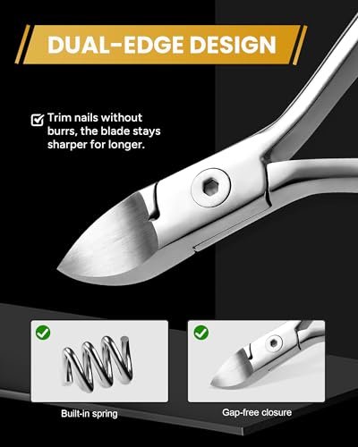 Tisojpod Professional Toenail Clippers for Thick Nails & Ingrown Toenails - Premium Stainless Steel, Curved Blades for Men, Women & Seniors Avelisse