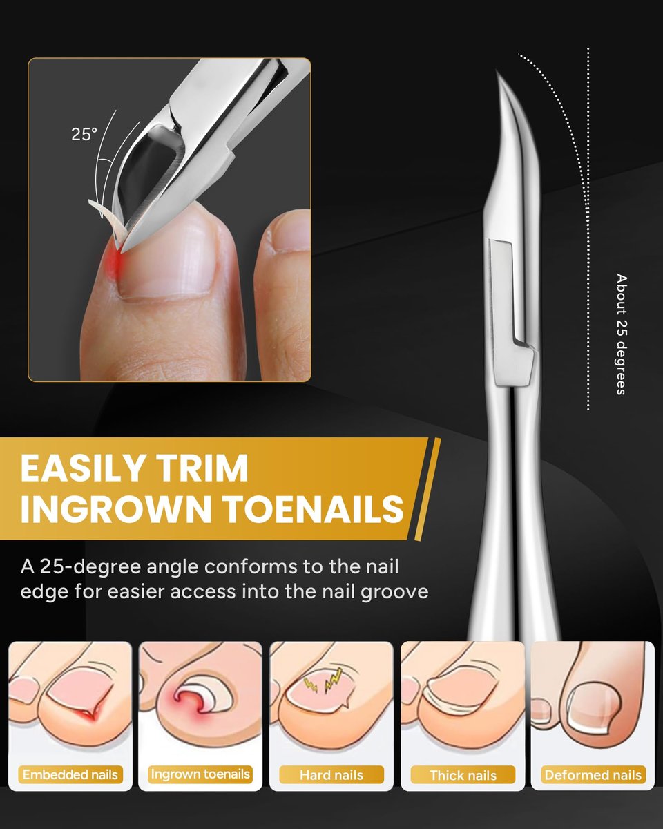 Tisojpod Professional Toenail Clippers for Thick Nails & Ingrown Toenails - Premium Stainless Steel, Curved Blades for Men, Women & Seniors Avelisse