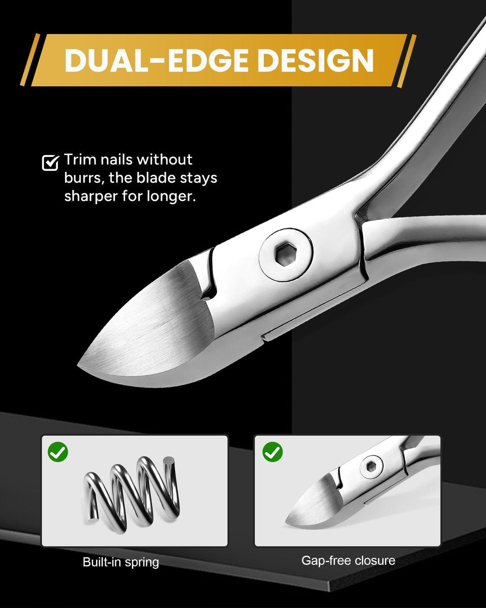 Tisojpod Professional Toenail Clippers for Thick Nails & Ingrown Toenails - Premium Stainless Steel, Curved Blades for Men, Women & Seniors Avelisse