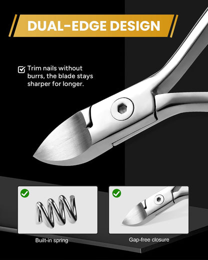 Tisojpod Professional Toenail Clippers for Thick Nails & Ingrown Toenails - Premium Stainless Steel, Curved Blades for Men, Women & Seniors Avelisse