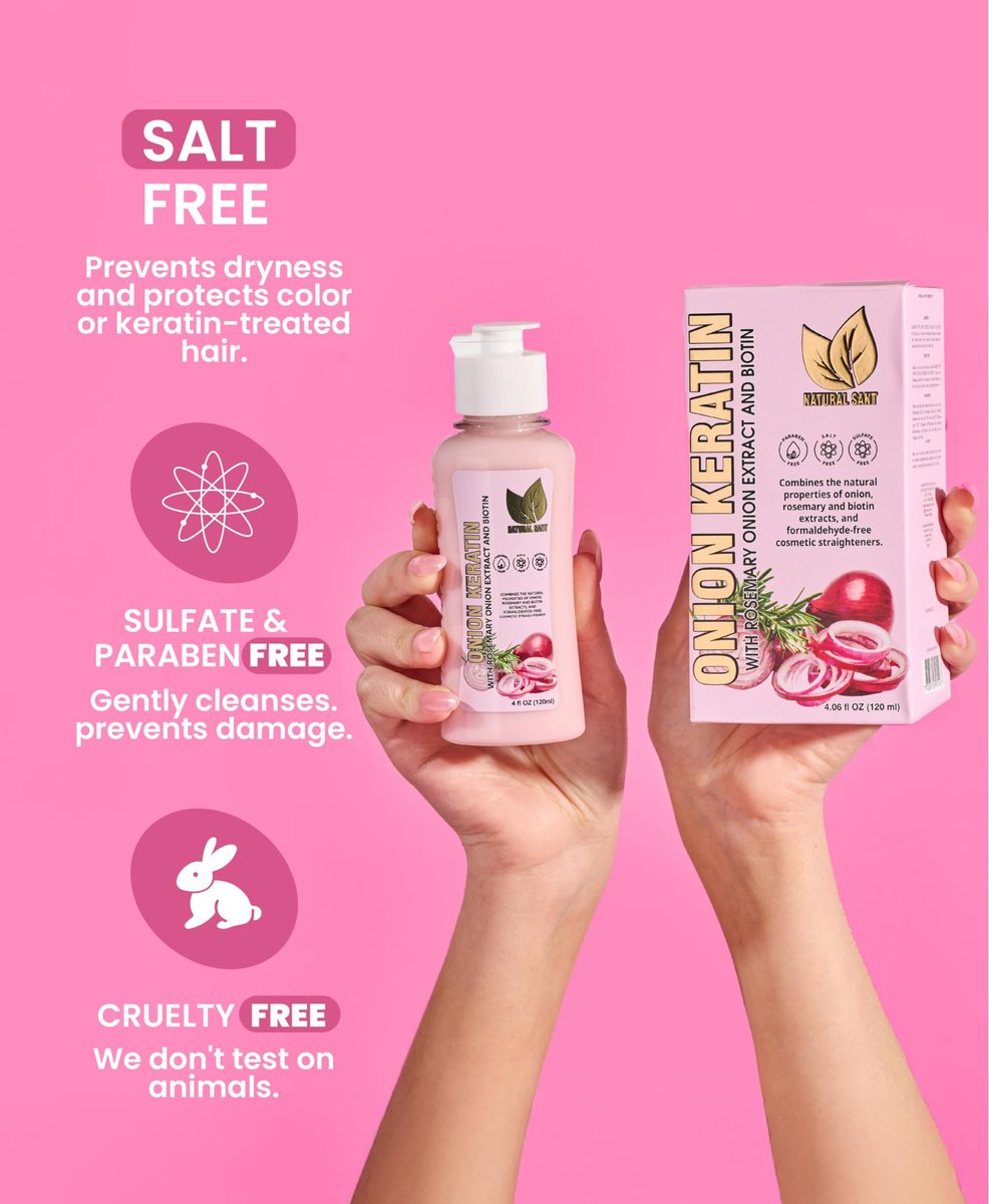 NATURAL SANT Onion Keratin DuoBox 120ml – Deep Repair & Smoothing for Dry, Damaged Hair, Frizz Control & Heat Protection with Biotin & Rosemary Avelisse
