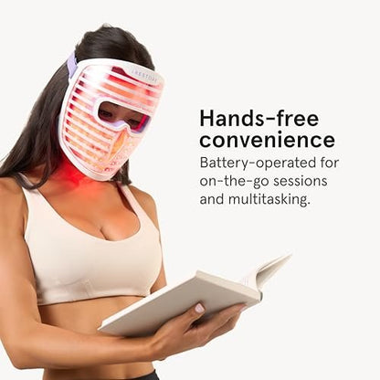 iRestore LED Face Mask for Youthful Skin: Red, Blue & Infrared Light Therapy for Wrinkles, Fine Lines & Dark Spots - 360 LEDs Skincare Device for Women & Men Avelisse