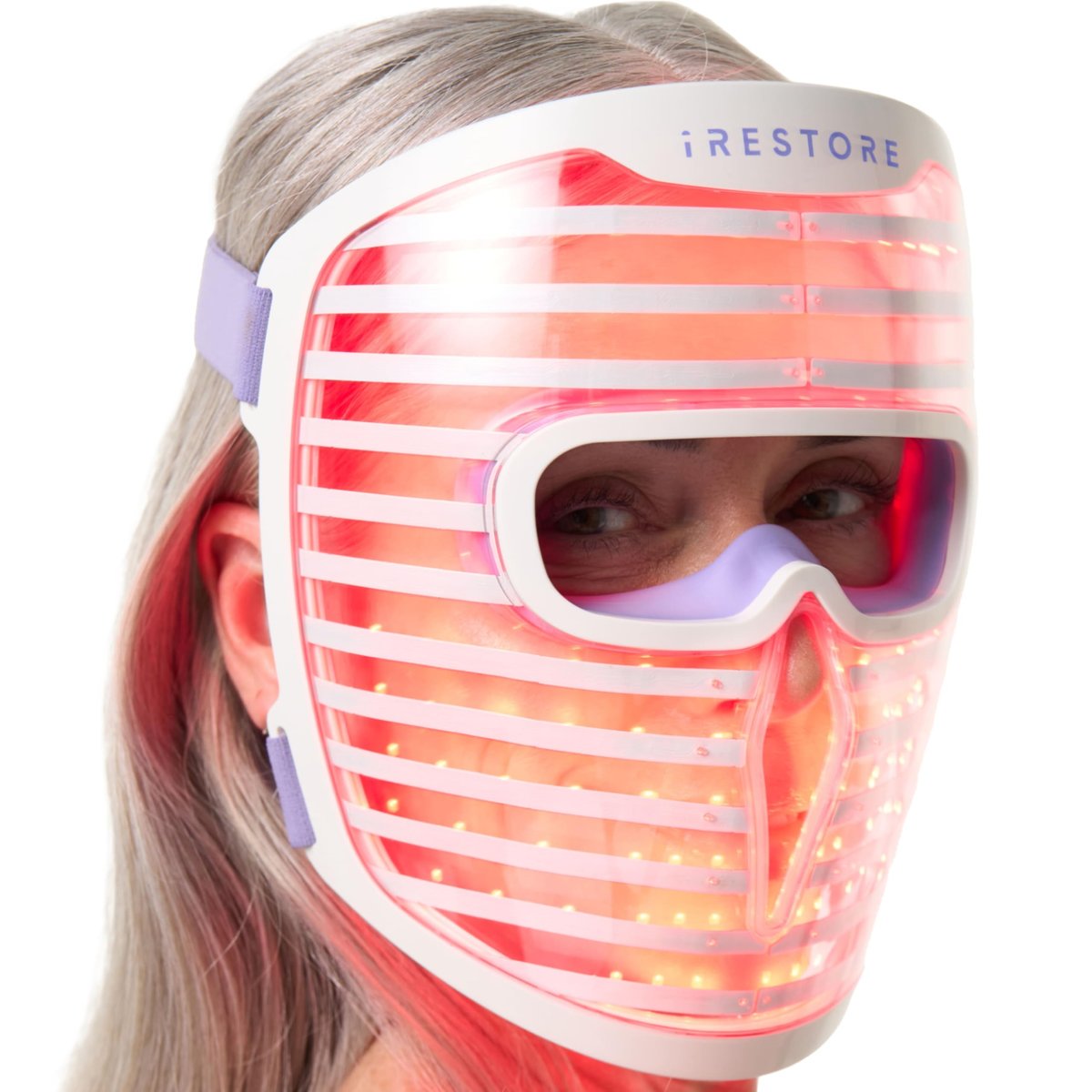iRestore LED Face Mask for Youthful Skin: Red, Blue & Infrared Light Therapy for Wrinkles, Fine Lines & Dark Spots - 360 LEDs Skincare Device for Women & Men Avelisse