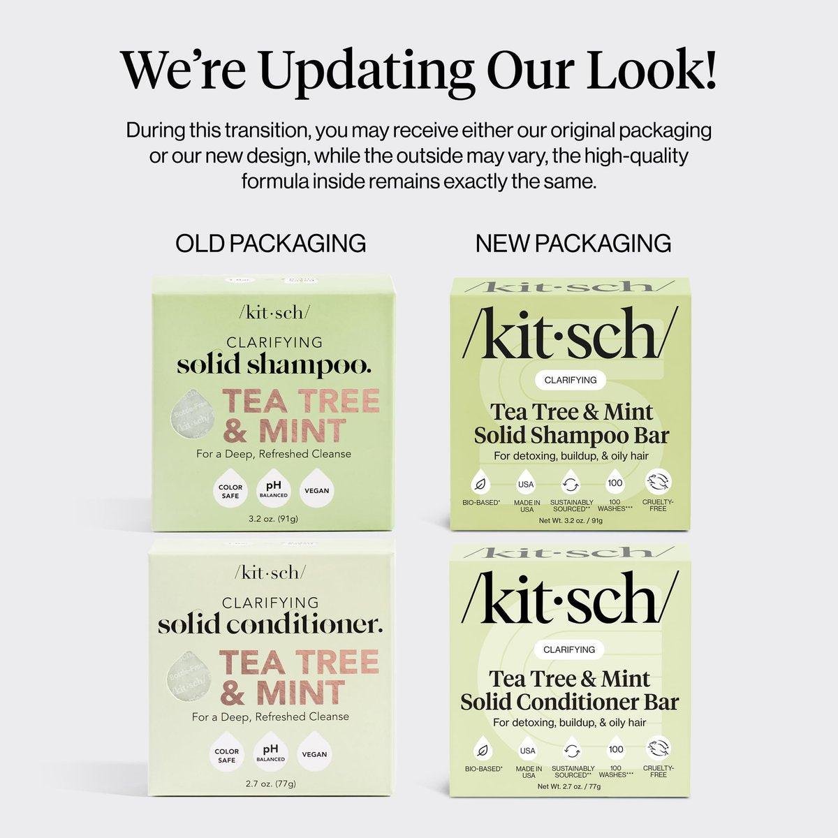 Kitsch Clarifying Tea Tree Shampoo and Conditioner Set – Natural Scalp & Oil Control Hair Care Bars for Women and Men – Paraben, Sulfate & Silicone Free – Made in USA – 2 Count Avelisse